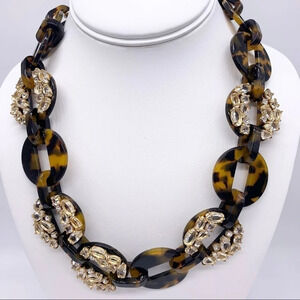 J. Crew Jeweled Tortoise Round Links Necklace